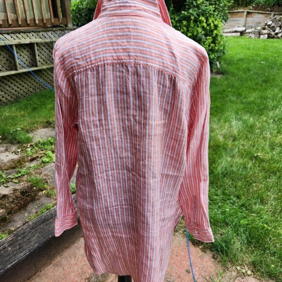 P282. NYJD Long Linen Blouse/Tunic |M - Picture 2 of 2